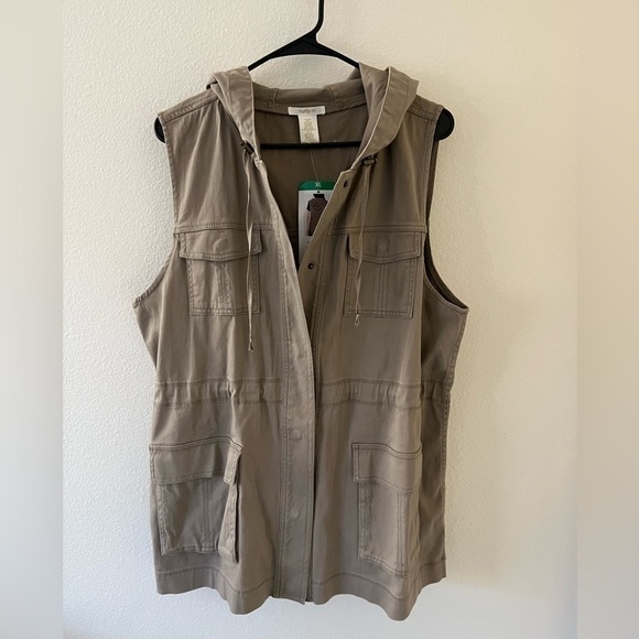 Matty M 🎁 Sleeveless Utility Vest With Hood Size XL New With Tags - Picture 2 of 7